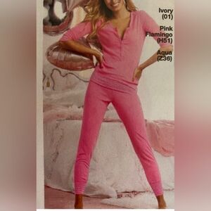 VICTORIA'S SECRET pink Long Jane fleece PJ set, size large, NWT